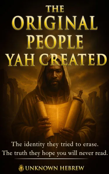 Hebrew Israelite man holding scroll walking in ruins