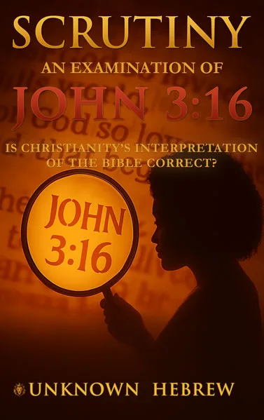 Scrutiny book cover exploring the true Hebrew Israelite meaning of John 3:16 unknown Hebrew books