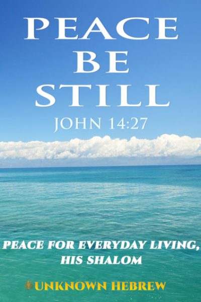 Peace Be Still book cover with calm ocean and sky background symbolizing YAHUSHUA’s Shalom.